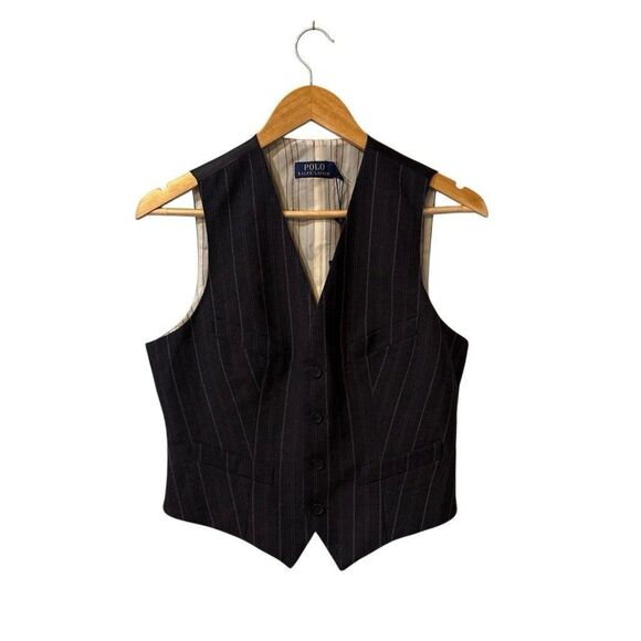 Polo Ralph Lauren Womens Wool Blend Glen Plaid Vest Size 8 Lined NWT - Picture 1 of 10